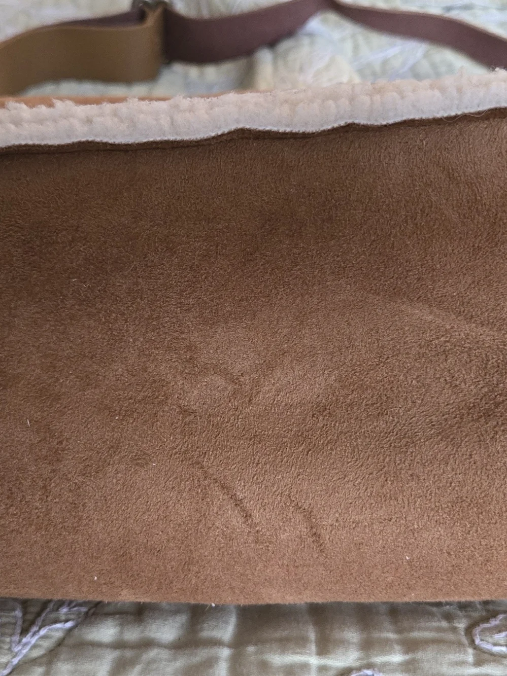 Gap Suede Shearling-Trim Shoulder Bag in Brown - Picture 7 of 10